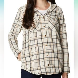 NWT Columbia City Hooded Button Up Flannel